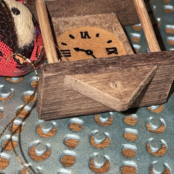 Vintage Christmas Ornament Cornhusk Lady Grandfather Clock - Picture 11 of 13